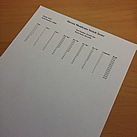 Membrane switch testing results sheet printed out